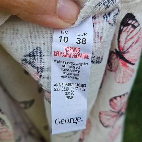 VGC Size 10 linen mix slip dress, light, cool, breezy perfect summer dress ☀️ - Picture 12 of 13